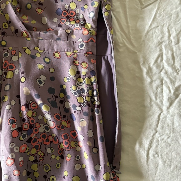 Boden Purple Silk Floral Patterned Dress for spring - Picture 2 of 7